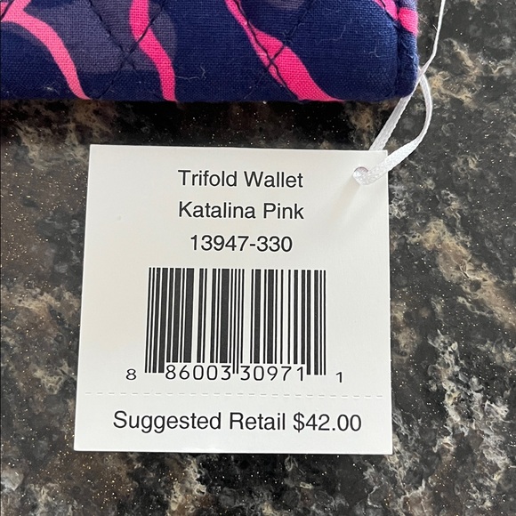 Vera Bradley trifold wallet in Catalina pink. Brand new tags. Very slim. - Picture 2 of 4